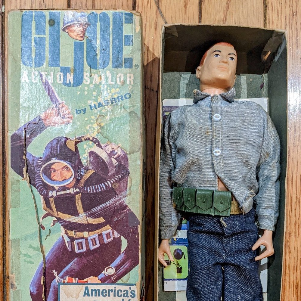 Antique / vintage 1964 GI Joe Action Sailor action figure doll - see pics!!